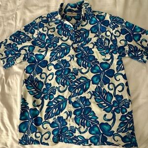 Honolua Surf Co. Hawaiian Shirt Blue Hibiscus Aloha Men’s M USA Made Resort Wear